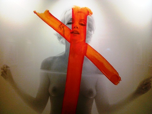 Crucifixion I Scarf with red X_ Bert Stern.jpg